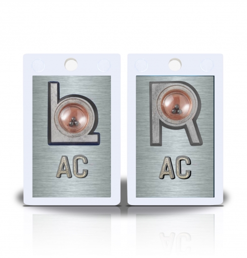 2" Height Non Sticky Positioning Xray Markers- Brushed Silver Metallic